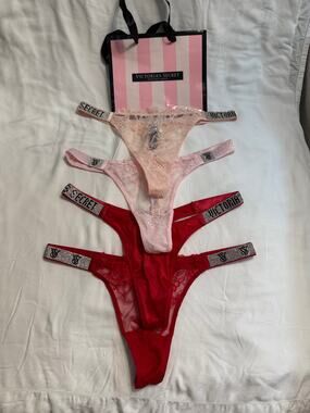 NWT Victoria’s Secret Very Sexy Bling Strap Thongs & Brazilian Size Small